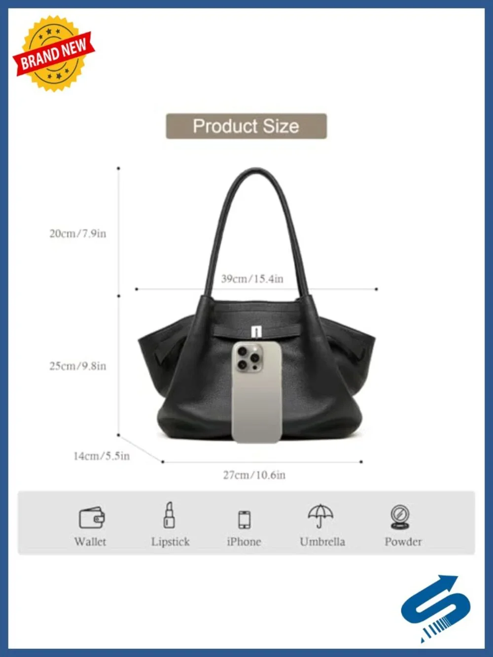 Genuine Leather Work Tote Bag for Women, Magnetic Closure, fits 15in Laptop